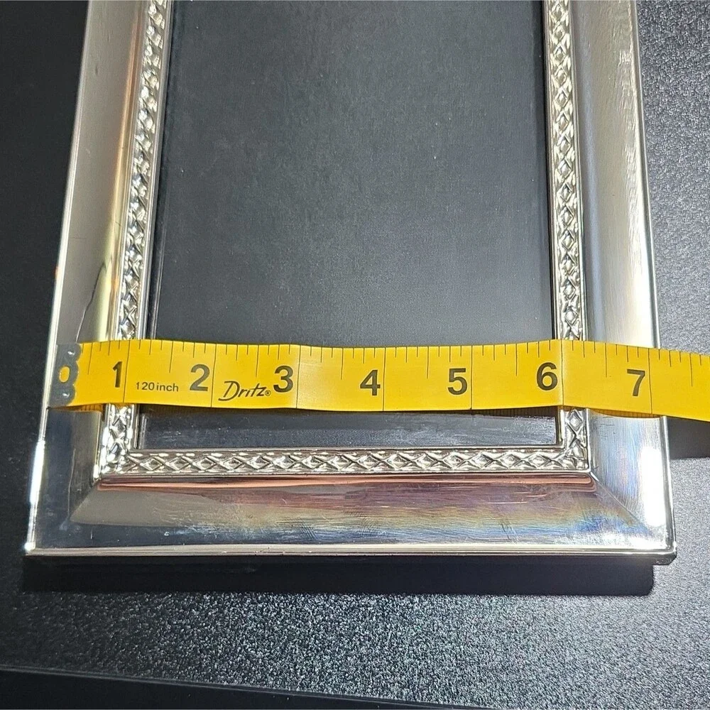 Waterford Silver Metal 5x7 Braided Photo Frame Freestanding or Wall Mount